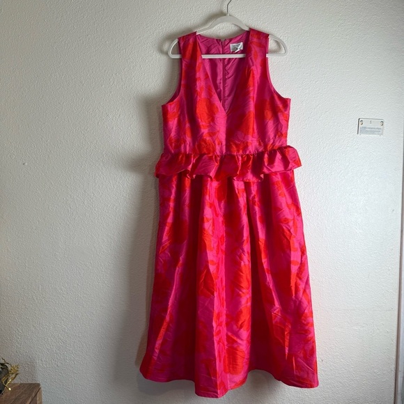 Kate Spade NY x Target Classic Rose Peplum Midi Dress  NWT - Picture 7 of 16